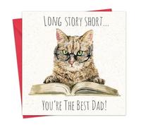 Twizler Tarjeta para el día del padre - Mejor papá - Tarjeta divertida del día del padre de The Cat - Best Cat Dad