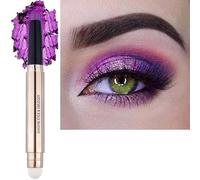 Twlbxmg Sombra de ojos en lápiz morado, maquillaje de ojos en crema, sombra de ojos suave y brillante, brillo oscuro, claro, mate, base única, paleta de base color morado brillante #08, 1 unidad