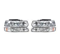 TWMEU Faros Delantero Para Chevrolet Para Silverado 1500 2500 1999 2000 2001 2002 Luces De Señal Esquina Carcasa Lente Transparente Faros DRL(W Left and Right)