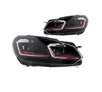 TWMEU Faros Delantero Para VW Para Golf 6 R20 MK6 2009-2012 Faros Último Estilo Luces LED Diurnas Proyector Dual Accesorios Coche Piezas Automóvil Modificadas(RHD,Red Set)