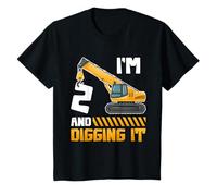 Two 2yr 2nd Birthday Construction Boys Girls 2 Years Old Camiseta