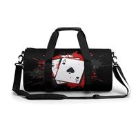 Two A Poker - Divertida bolsa de gimnasio grande y novedosa, ligera, deportiva, bolsa de viaje, bolsa de equipaje de 17.5 x 9 x 9 pulgadas