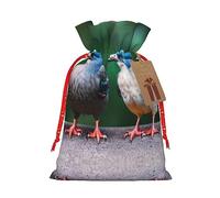 Two Birds 1 bolsa de Navidad con cordón de 4.7 x 6.9 pulgadas, bolsa robusta para regalos y artículos esenciales de uso diario