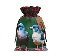 Two Birds 1 bolsa de Navidad con cordón de 8.3 x 11.8 pulgadas, bolsa robusta para regalos y artículos esenciales de uso diario