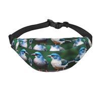 Two Birds - Riñonera ajustable a la cadera, resistente al agua, para senderismo, viajes, casual, correr, senderismo, ciclismo, color negro, talla única, Black, Talla única