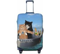 Two Brave Cats Are Float On The Sea Iceberg Funda de Equipaje Lavable - Protector de Maleta de Moda para Equipaje de 18 a 32 Pulgadas