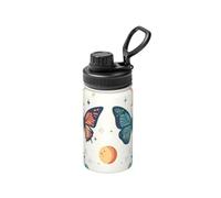 Two Butterflies in The Moonlight - Botella de agua aislada de 12 onzas con diseño de impresión completa, a prueba de fugas, acero inoxidable y duradera para exteriores