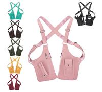 Two-Compartment Crossbody Chest Bag,Adjustable Strap Anti-Theft Pack for Hiking,Daily Travel Essentials Organizer (Pink)