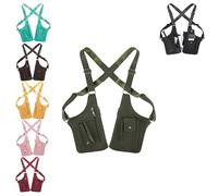 Two-Compartment Crossbody Chest Bag,Adjustable Strap Anti-Theft Pack for Hiking,Daily Travel Essentials Organizer (Green)