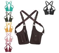 Two-Compartment Crossbody Chest Bag,Adjustable Strap Anti-Theft Pack for Hiking,Daily Travel Essentials Organizer (Brown)