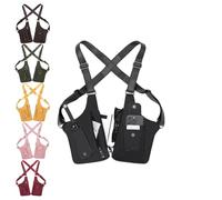 Two-Compartment Crossbody Chest Bag,Adjustable Strap Anti-Theft Pack for Hiking,Daily Travel Essentials Organizer (Black)