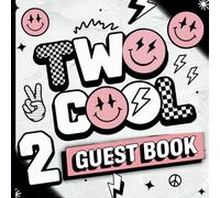 Two Cool Second Birthday Party Guest Book for Girls: Pink & Black Lightning Emoji Theme With Gift Tracker & Photo Album to Match Your Party Decor