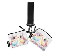 Two Cute Birds - Monederos para mujer, tarjetero, monedero, monedero, monedero con correa de muñeca para mujeres y niñas, 2 paquetes, Varios colores, 4.13"(L) x 3.5"(W), Accesorio de viaje