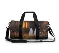 Two Cute Ghosts Old House Wildflowers - Bolsa de viaje para gimnasio para mujeres y hombres, bolsa de lona cilíndrica con correa para el hombro