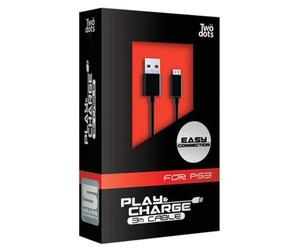 Two Dots - Cable De Recarga Para Mando, Mini USB (PS3)