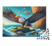 Two Eagles in Fierce Unity,Surrounded by Stormy Clouds Puzzle Imposible,desafío for Adults Juego Educativo 1000 Piezas Obra De Arte De Juego De para Adultos Y Niños 38x26cm/1000pcs