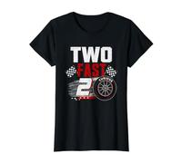 Two Fast 2 Curious Race Car Amante Divertido de Las Carreras de Autos para niños Camiseta gráfica económica, Mujer, Negro, XL
