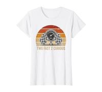 Two Fast 2 Curious Racing - Coche de Carreras para niños pequeños Camiseta gráfica económica, Mujer, Blanco, M