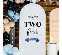 Two Fast Letrero Adhesivo para Fondo, Decoraciones Cumpleaños Decoraciones Fiesta Autos Carrera para Pared Tablero Madera Espejo Fondo Two Fast para Arco Globos Fiesta Sala Juegos