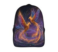 Two Fénixes Fly Side by Side in A Shining Spiral of Fire And Data Mochila Escolar Para Infantil Niño Niña,Alta Capacidad Mochilas Viaje De Bolsas Para 16 inch