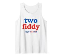 Two Fiddy 1776 USA Flag America 250th Anniversary Camiseta sin Mangas