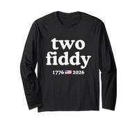 Two Fiddy 1776 USA Flag America 250th Anniversary Manga Larga