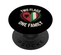Two Flags One Family Albanian Italian Roots Albania Italy PopSockets PopGrip Adhesivo