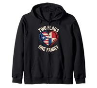 Two Flags One Family Puerto Rico Panama Heart Sudadera con Capucha