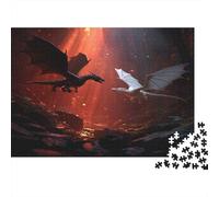 Two Flying Dragóns in The Cave Rompecabezas para Adultos || De Diversión Familiar 1000pcs (75x50cm)