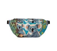 Two Happy Koalas - Riñonera cruzada grande, regalos para disfrutar de deportes, festivales, entrenamiento, viajes, correr, casual, color negro, talla única, Black, Talla única