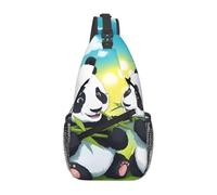 Two Happy Pandas - Bolso cruzado casual, duradero, de gran capacidad, ligero y transpirable, adecuado para varios lugares al aire libre