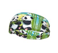 Two Happy Pandas - Diadema deportiva de moda que absorbe el sudor para correr, fitness, elástica, transpirable, para uso en todas las estaciones