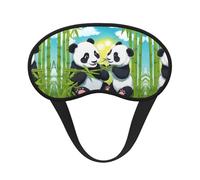 Two Happy Pandas - Máscara de dormir cómoda de satén con borde negro para bloquear la luz y dormir reparador