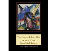 Two Horses, Red and Blue: Franz Marc Cross Stitch Pattern