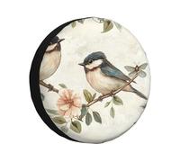 Two Little Birds Are On The Branch - Cubierta de neumático de repuesto, impermeable, a prueba de polvo, ajuste universal para remolque, caravana, SUV, camión, caravana de 17 pulgadas