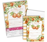 Two Little Cuties - Invitaciones para baby shower, 20 tarjetas de relleno de 5 x 7 pulgadas con veinte sobres blancos de Amanda Creation