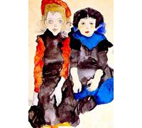 Two Little Girls - Egon Schiele - Notebook: 120 Lined Pages 6" x 9" Journal Diary Notepad
