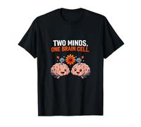 Two Minds One Brain Cell Parejas Diseño Divertido Plantilla Camiseta