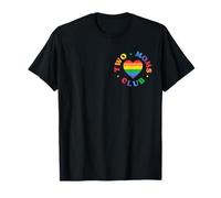 Two Moms Club LGBTQ Familia Lesbianas Mamás Arco Iris Corazón Camiseta