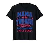 Two-Nado Birthday Mom Matching Family Design Wild Nado Mama Camiseta gráfica económica, Hombre, Negro, S