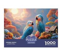 Two Parrots on A Branch 1000 Piezas Cartón Rompecabezas Floral Birds Imposible, Difícil Juego Creativo Puzzle para Adultos Y Niños 70x50cm/1000pcs