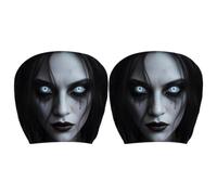 Two-Piece Scary Face Car Headrest Covers - Elastic Universal Seat Protector