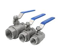 Two Pieces Model Ball Valve 304 316L Stainless Steel Full Bore BSPT1/4"3/8"1/2"3/4"1"1.5" Female Thread DN15 DN20 DN25 DN32 DN40(1",SS304)
