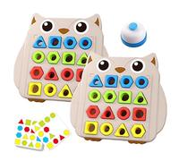 Two-Player Pattern-Recognition Board Toy - Shape Sorting Toy - Shape Matching Challenge for Kids - for Classroom Home Travel Car-Rides Living Room
