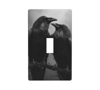 Two Ravens On Branch - Cubierta decorativa para interruptor de luz gótica de fantasía oscura con un solo interruptor, 1 banda, placa de pared para cocina, granja, dormitorio, baño, decoración