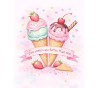 Two Scoops Are Better Than One: Guestbook Icecream Party Theme Suitable For Twins, 2nd Birthday And Engagement Celebration. Beautifully Illustrated.
