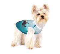 Two sharks at the bottom of the sea - Chaleco de algodón para perro, transpirable, ajustable, para perros pequeños, gatos, estampado completo, ropa de verano para cachorros