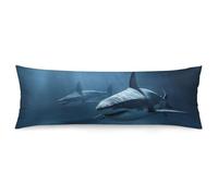 Two Sharks in The Body - Funda de almohada ultra suave y transpirable con cremallera, funda de almohada decorativa para dormitorio, sofá, 18.9 x 53.2 pulgadas