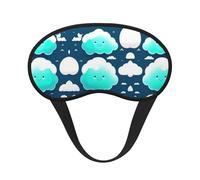 Two Shy Clouds - Máscara de dormir cómoda de satén con borde negro para bloquear la luz y dormir reparador