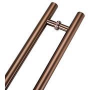 Two-Sided Door Hardware Set for Wooden Glass Metal Door,Round Anti-Rust, Fingerprint Resistant Handle Grip, 20/23.5/31.5/39/47/59 in Long(Rose Gold,60cm/23 5/8"-40cm)